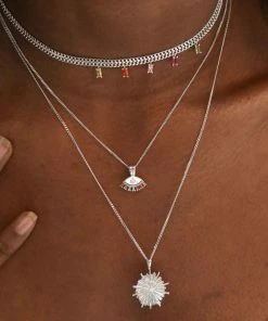 Astridandmiyu Sale Iris Pendant Necklace In Silver