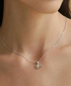 Astridandmiyu Sale Iris Pendant Necklace In Silver