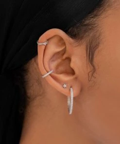 Astridandmiyu Sale Jewelled Star Barbell In Silver