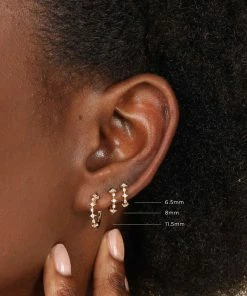 Astrid & Miyu Cosmic Star 11.5mm Hoop In Gold