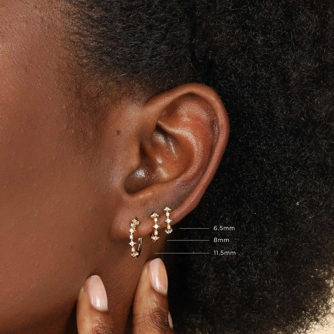 Astrid & Miyu Cosmic Star 8mm Hoop In Gold New In 8 Astrid & Miyu Cosmic Star 8mm Hoop In Gold New In