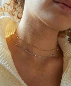 Astrid & Miyu Necklaces Essential Bold Beaded Choker In Silver