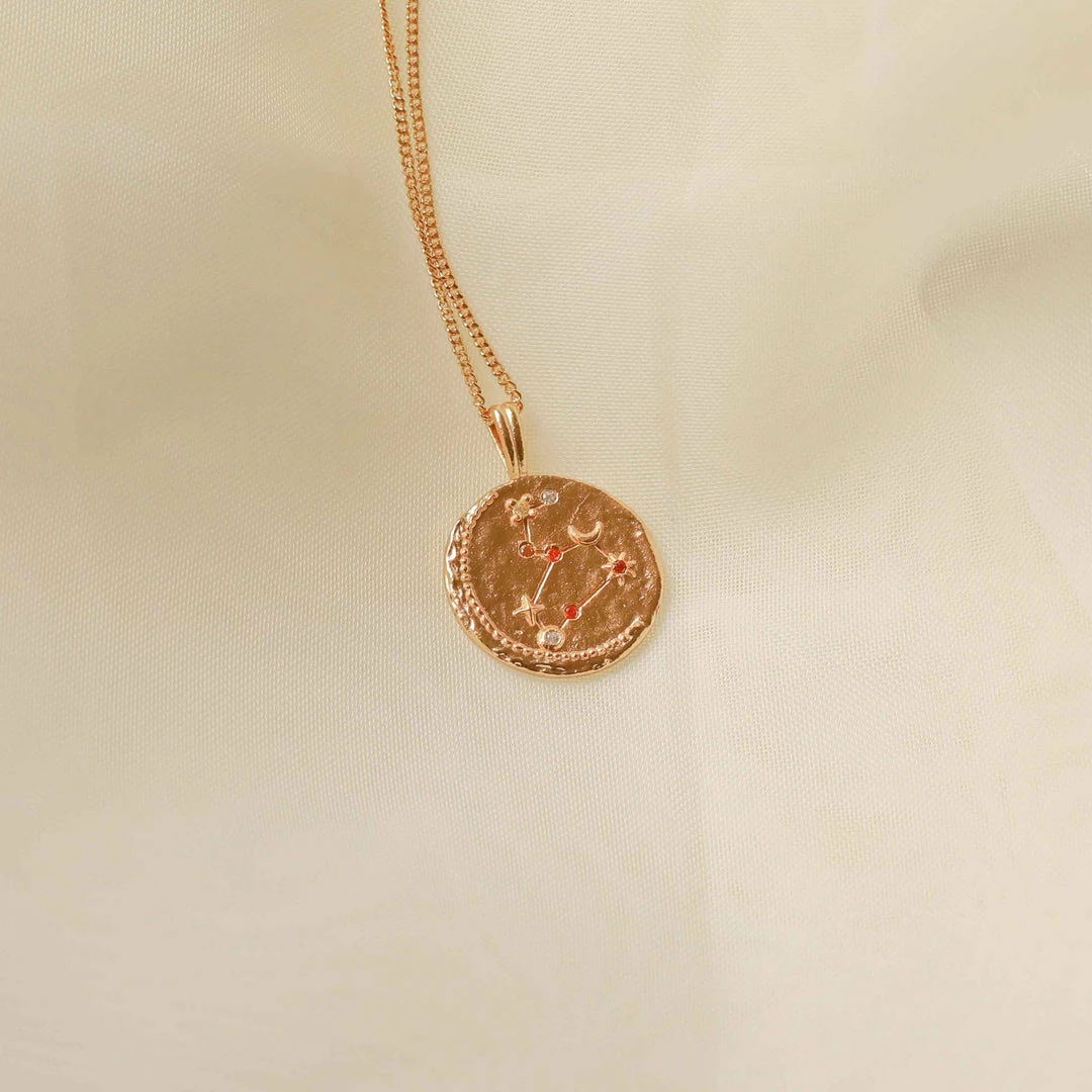 Astrid & Miyu Leo Zodiac Pendant Necklace In Gold Zodiac Necklaces 8 Astrid & Miyu Leo Zodiac Pendant Necklace In Gold Zodiac Necklaces
