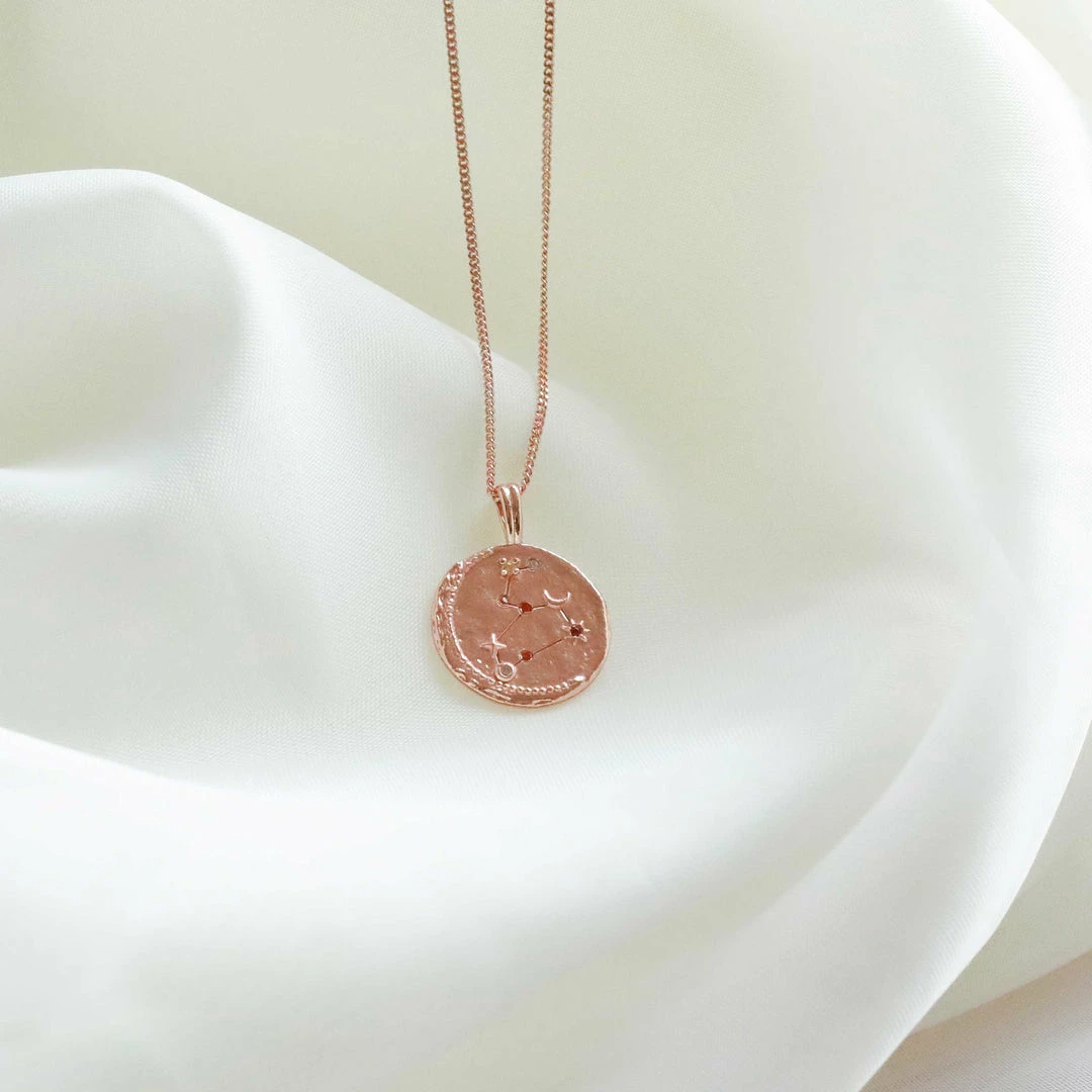 Astrid & Miyu Leo Zodiac Pendant Necklace In Rose Gold Zodiac Necklaces 8 Astrid & Miyu Leo Zodiac Pendant Necklace In Rose Gold Zodiac Necklaces