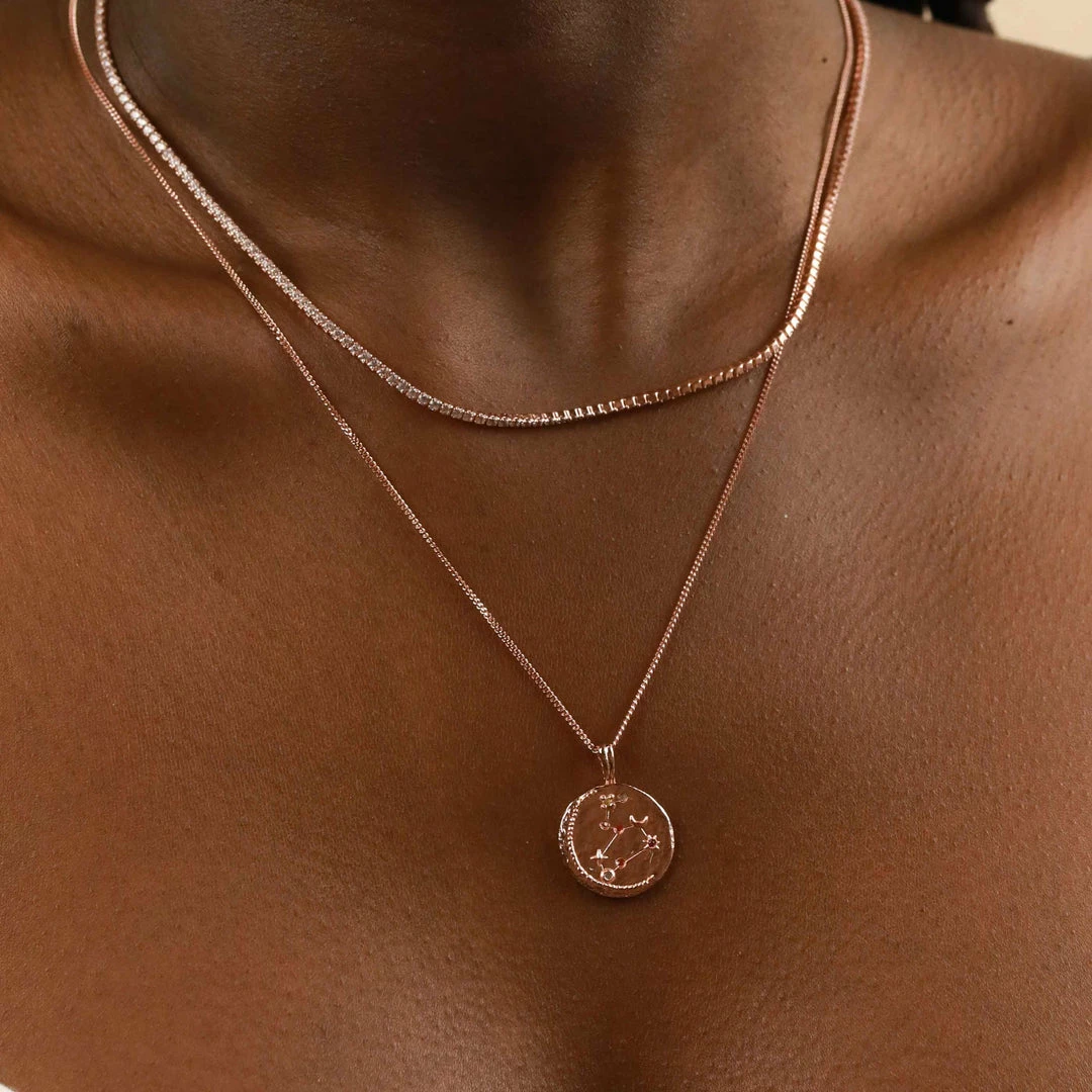 Astrid & Miyu Leo Zodiac Pendant Necklace In Rose Gold Zodiac Necklaces 4 Astrid & Miyu Leo Zodiac Pendant Necklace In Rose Gold Zodiac Necklaces