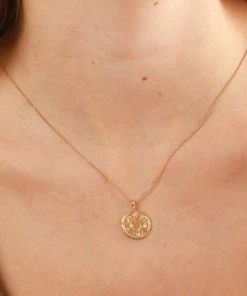 Astrid & Miyu Libra Zodiac Pendant Necklace In Gold Zodiac Necklaces