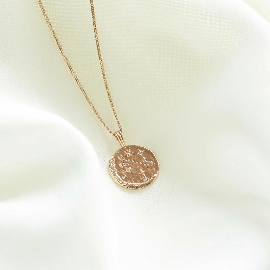 Astrid & Miyu Libra Zodiac Pendant Necklace In Gold Zodiac Necklaces 8 Astrid & Miyu Libra Zodiac Pendant Necklace In Gold Zodiac Necklaces