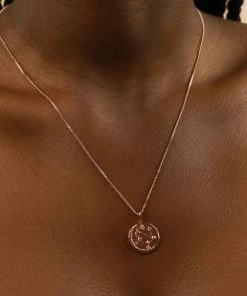 Astrid & Miyu Zodiac Necklaces Libra Zodiac Pendant Necklace In Rose Gold