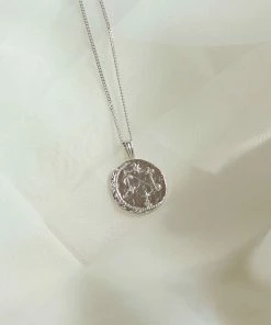 Astrid & Miyu Libra Zodiac Pendant Necklace In Silver