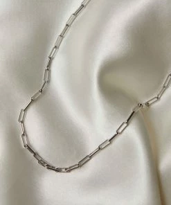 Astrid & Miyu Long Link Chain Necklace In Silver