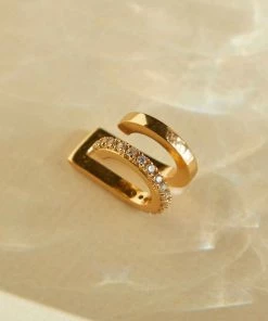 Astridandmiyu Mini Illusion Crystal Ear Cuff In Gold Sale 9 Astridandmiyu Mini Illusion Crystal Ear Cuff In Gold Sale
