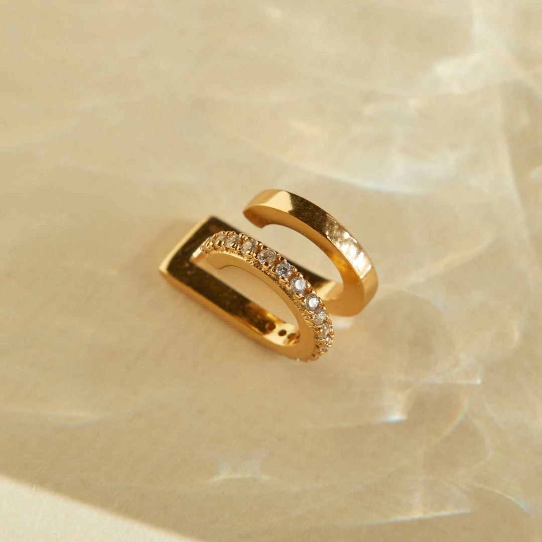 Astridandmiyu Mini Illusion Crystal Ear Cuff In Gold Sale 5 Astridandmiyu Mini Illusion Crystal Ear Cuff In Gold Sale