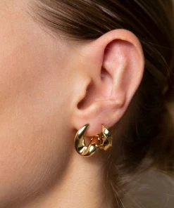 Astridandmiyu Elemental Hoops In Gold Earrings