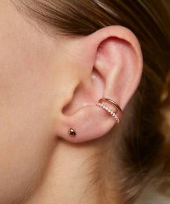 Astridandmiyu Molten Small Stud Earrings In Rose Gold