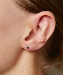 Astridandmiyu Molten Small Stud Earrings In Silver