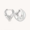 Astridandmiyu Best Sellers Molten Hoops In Silver