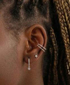 Astrid & Miyu Sale Mystic Star Crystal Stud Earrings In Silver