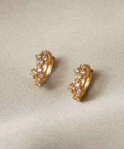 Astridandmiyu Mystic Gem Huggies In Gold