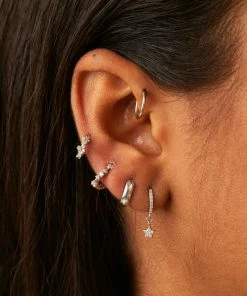 Astridandmiyu Mystic Gem Huggies In Silver