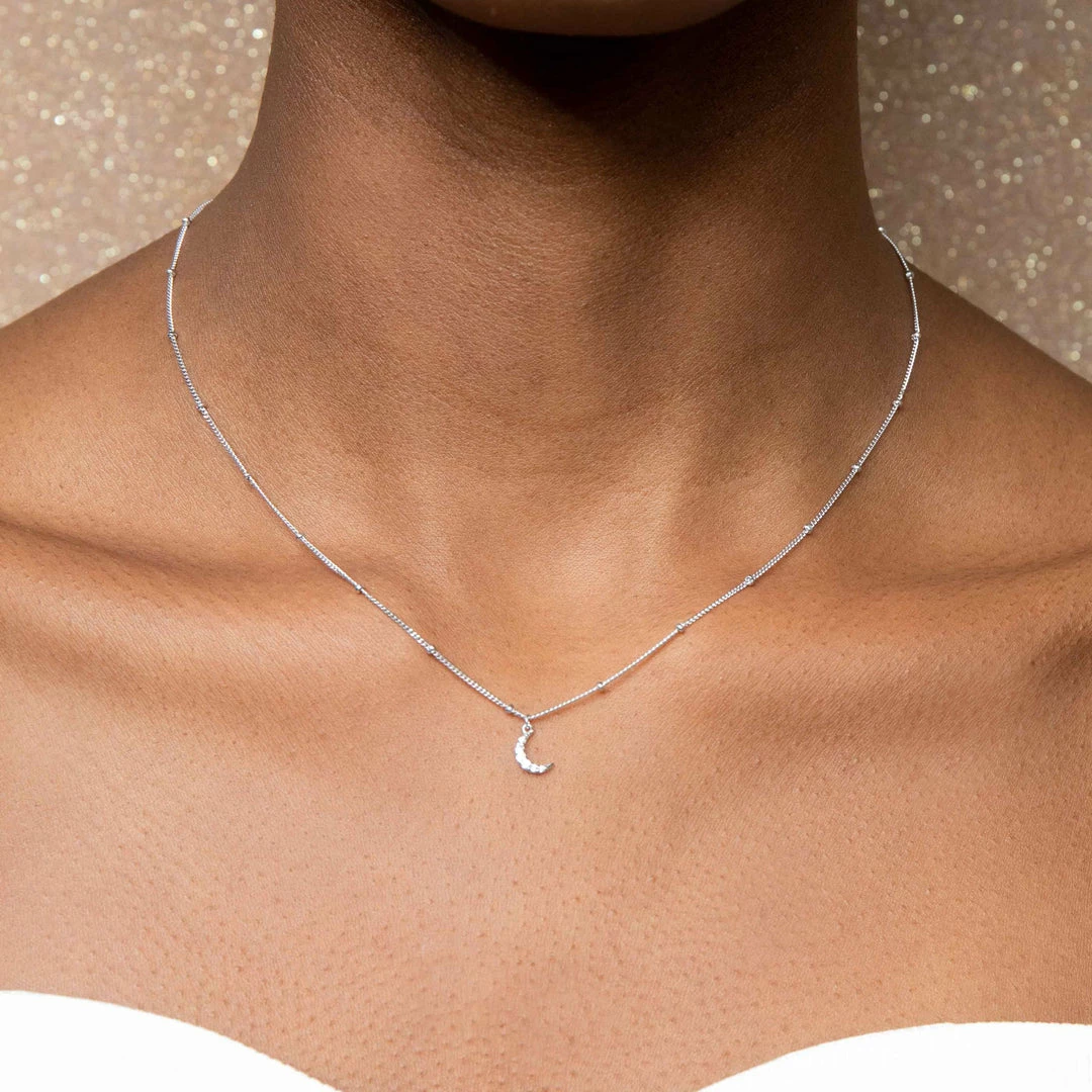 Astrid & Miyu Sale Mystic Moon Crystal Necklace In Silver 4 Astrid & Miyu Sale Mystic Moon Crystal Necklace In Silver