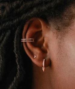 Astridandmiyu Mystic Spike Huggies In Rose Gold Sale