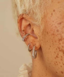 Astridandmiyu Rope Dome Hoops In Silver