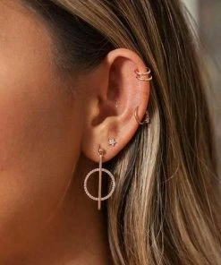 Astridandmiyu Mystic Star Stud Earrings In Rose Gold