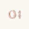 Astridandmiyu Earrings Mystic Gem Huggies In Rose Gold