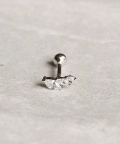 Astrid & Miyu Navette Wave Barbell In Silver