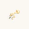 Astridandmiyu Navette Fan Barbell Earring In Gold