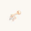 Astridandmiyu Earrings Navette Fan Barbell Earring In Rose Gold