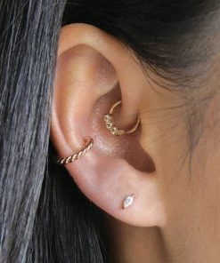 Astridandmiyu Rope Ear Cuff In Rose Gold Sale