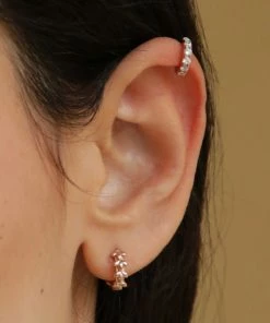 Astrid & Miyu Sale Mini Wishbone Ear Cuff In Rose Gold