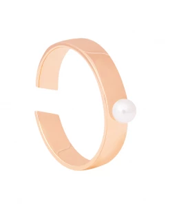 Astridandmiyu Sale Pearl Signet Ring In Rose Gold