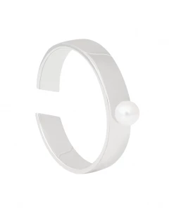 Astridandmiyu Pearl Signet Ring In Silver