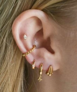 Astridandmiyu Navette Gem Stud Earrings In Gold 9 Astridandmiyu Navette Gem Stud Earrings In Gold