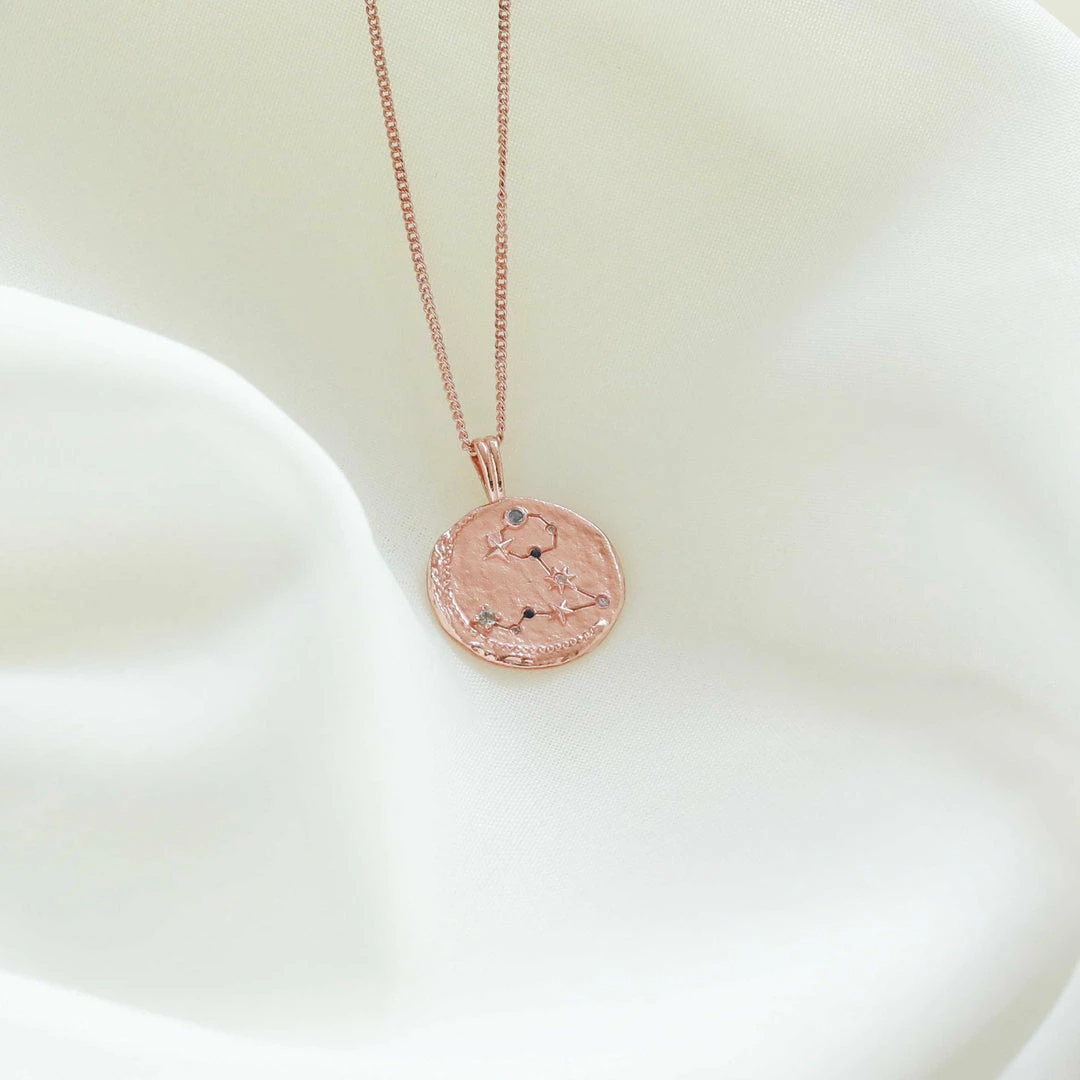Astrid & Miyu Pisces Zodiac Pendant Necklace In Rose Gold 8 Astrid & Miyu Pisces Zodiac Pendant Necklace In Rose Gold