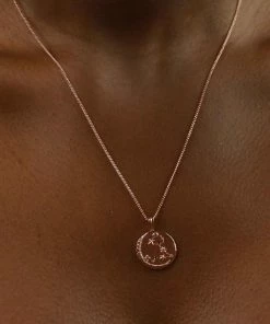 Astrid & Miyu Pisces Zodiac Pendant Necklace In Rose Gold 15 Astrid & Miyu Pisces Zodiac Pendant Necklace In Rose Gold