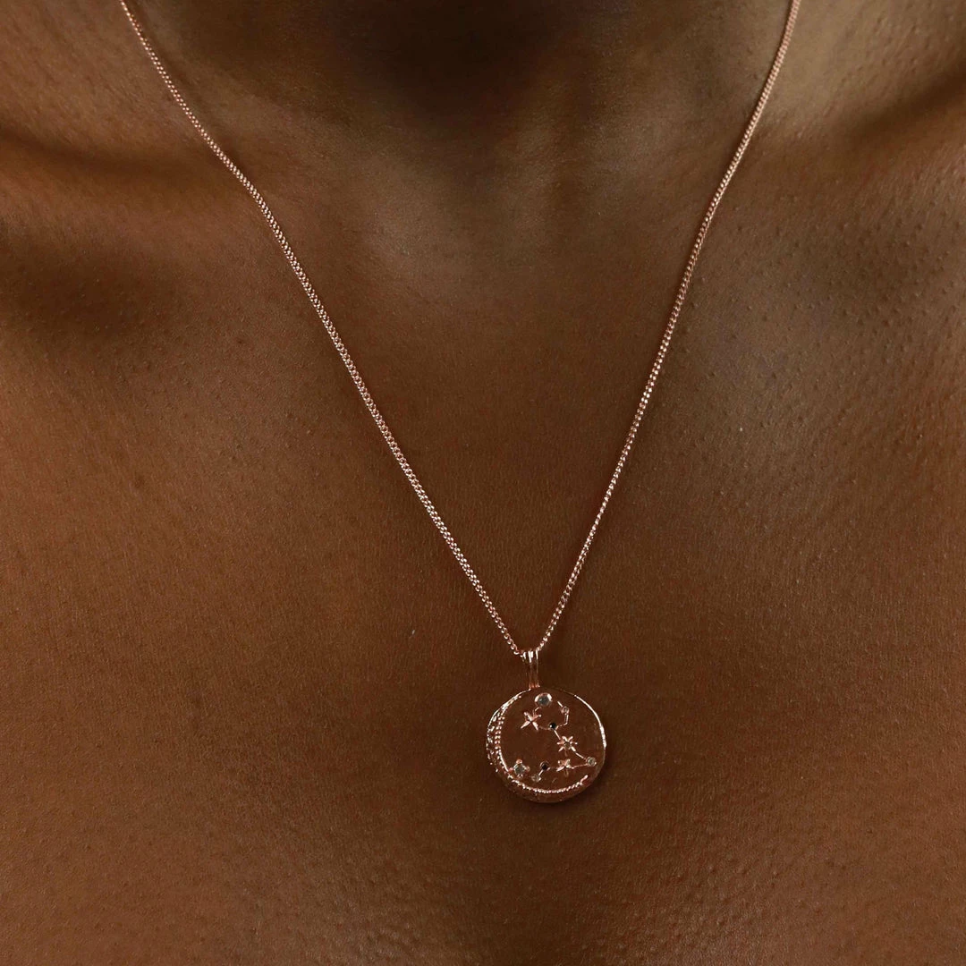 Astrid & Miyu Pisces Zodiac Pendant Necklace In Rose Gold 9 Astrid & Miyu Pisces Zodiac Pendant Necklace In Rose Gold