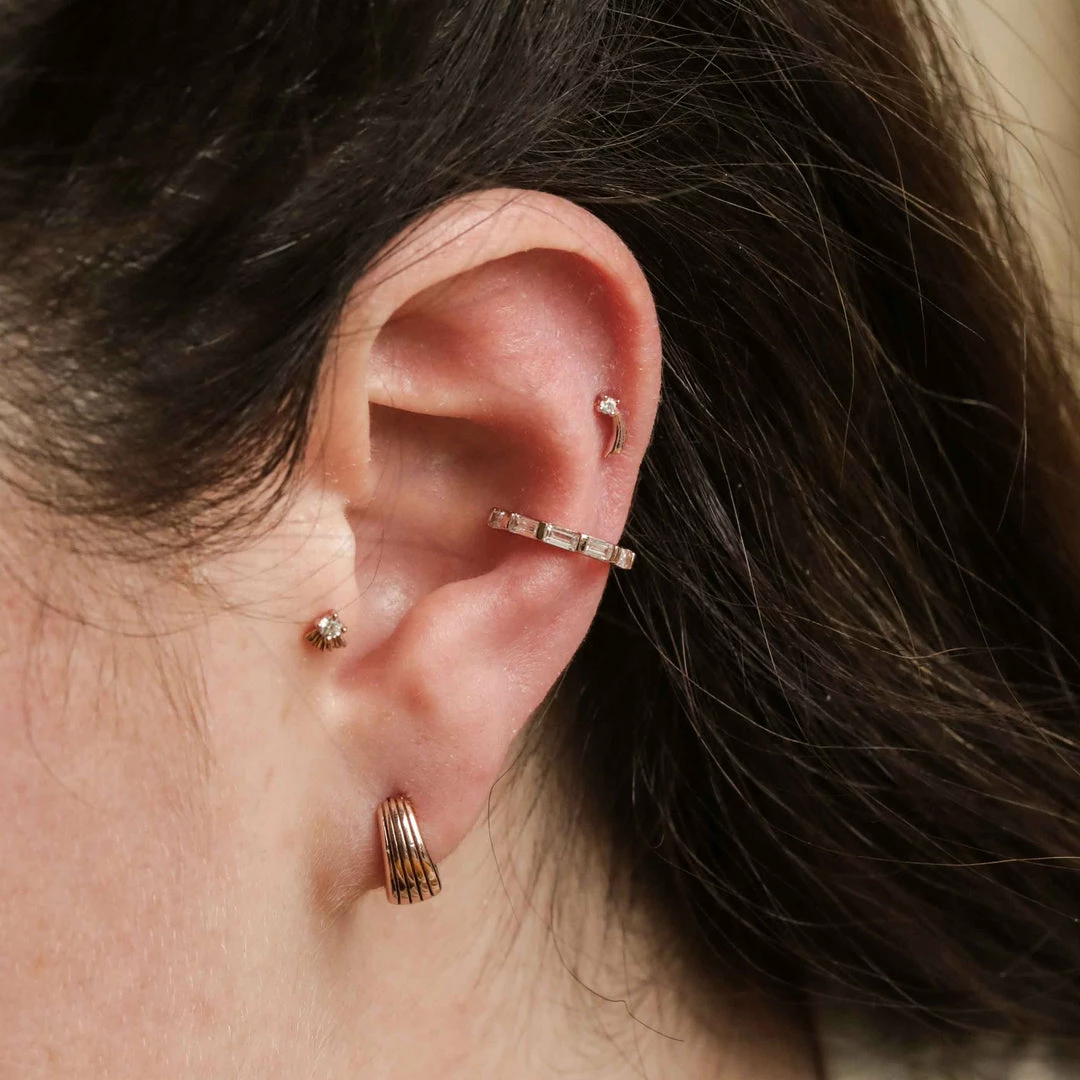 Astridandmiyu Sunbeam Crystal Barbell In Rose Gold Sale 4 Astridandmiyu Sunbeam Crystal Barbell In Rose Gold Sale