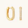 Astrid & Miyu Earrings Rectangular Glimmer Hoops In Gold