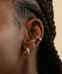 Astrid & Miyu Ripple Hoops In Gold Earrings 13 Astrid & Miyu Ripple Hoops In Gold Earrings