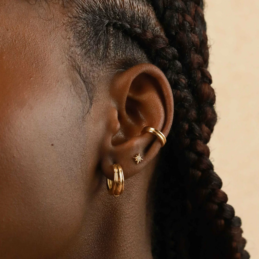 Astrid & Miyu Ripple Hoops In Gold Earrings 8 Astrid & Miyu Ripple Hoops In Gold Earrings