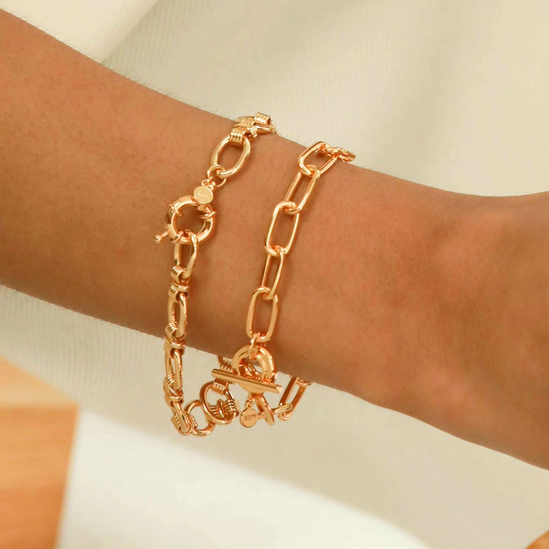 Astrid & Miyu Ripple T-Bar Chunky Bracelet In Gold Bracelets 7 Astrid & Miyu Ripple T-Bar Chunky Bracelet In Gold Bracelets