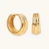 Astrid & Miyu Ripple Hoops In Gold Earrings