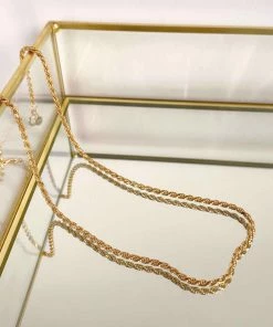 Astrid & Miyu Rope Chain Necklace In Gold