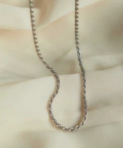 Astrid & Miyu Rope Chain Necklace In Silver Necklaces 9 Astrid & Miyu Rope Chain Necklace In Silver Necklaces