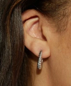 Astridandmiyu Rope Dome Hoops In Silver 12 Astridandmiyu Rope Dome Hoops In Silver