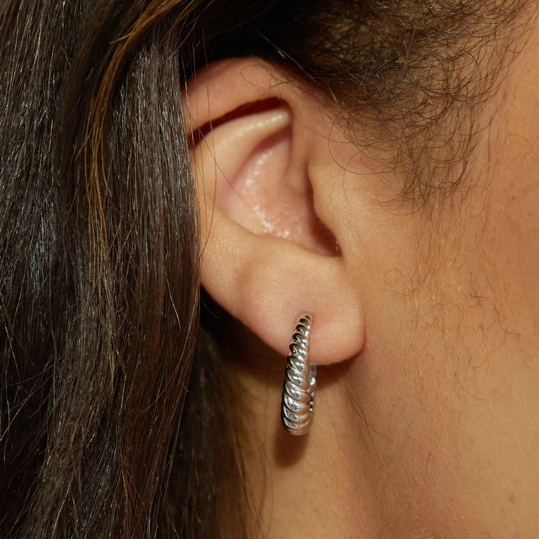 Astridandmiyu Rope Dome Hoops In Silver 7 Astridandmiyu Rope Dome Hoops In Silver