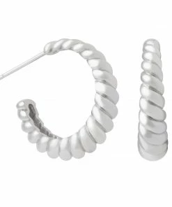 Astridandmiyu Rope Dome Hoops In Silver